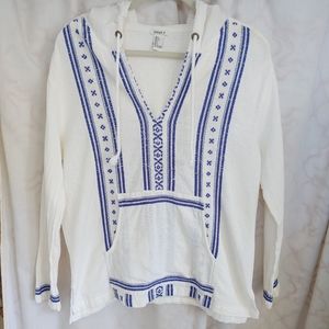 🌻FOREVER 21 boho embroidered v-neck hoodie